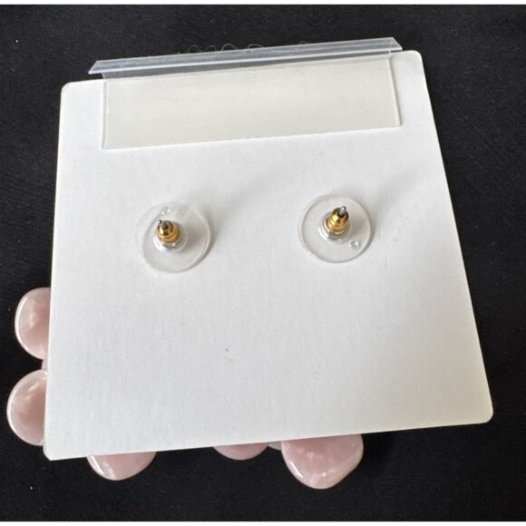 NWT Lilly Pulitzer Earrings Pink CZ Goldtone Flower Pierced Gift Bag - Picture 9 of 10